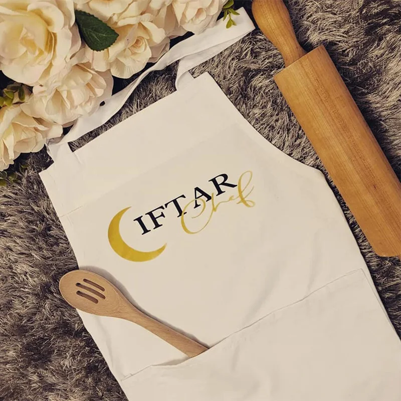 Iftar Chef Schürze für Erwachsene, Ramadan Mubarak, muslimische islamische Kareem-Küche, Eid al-Fitr, Suhoor, Küchendekoration, Mutter, Frau, Gastgeberin, Geschenk Image