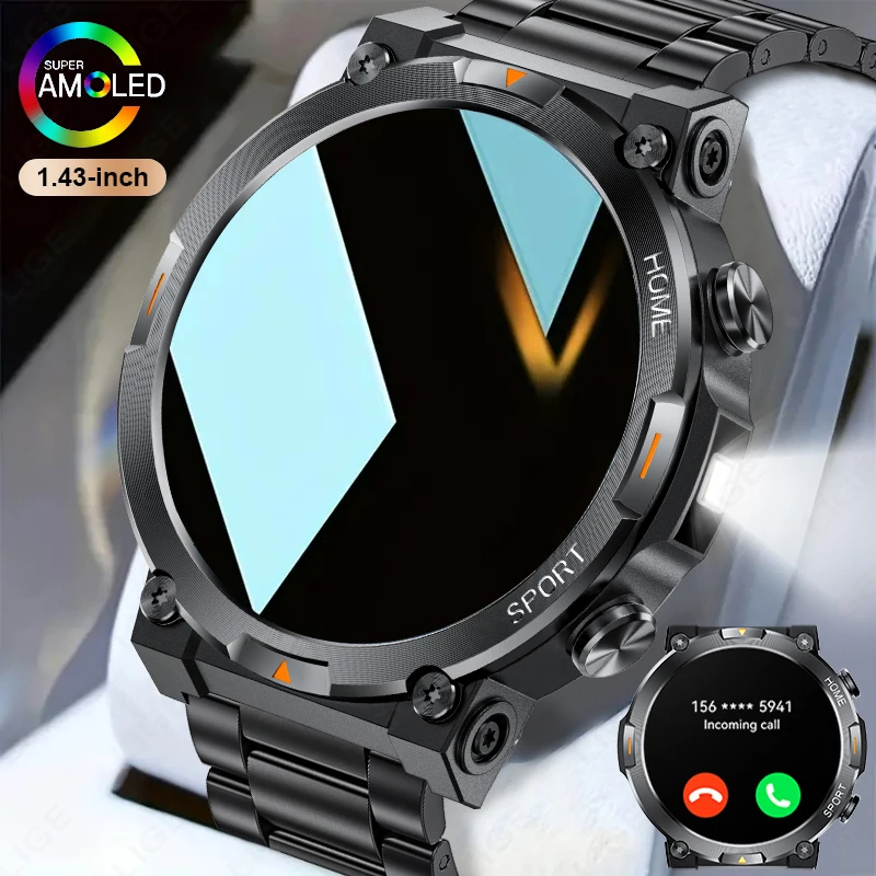 Neue Wirles Bluetooth Anruf Smart Uhr Männer AMOLED HD Großen Bildschirm Herz Rate Monitor IP68 Wasserdichte Sport Fitness Smartwatch
