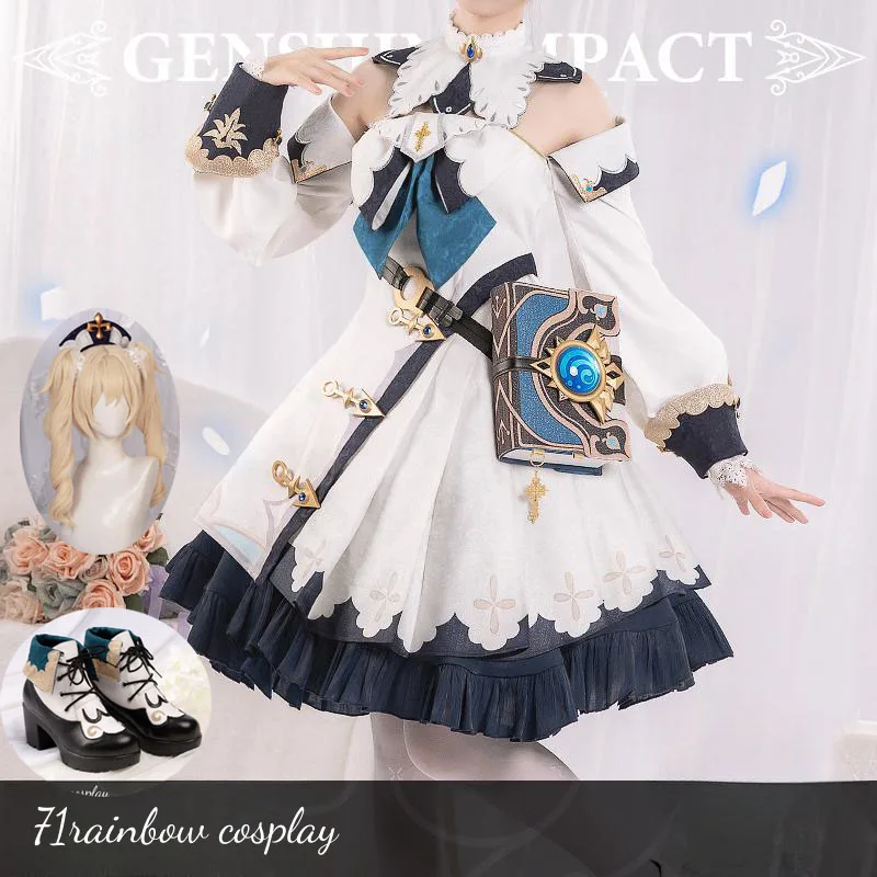 Barbara Gunnhildr Cosplay Spiel Genshin Impact Barbara Cosplay Kostüm Frau Weihnachten Uniformen Sets Perücke Schuhe Kleid Cosplay