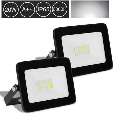 2X 20W Kaltweiss led Flutlicht Baustrahler Arbeitsleuchte Strahler Garten Scheinwerfer Image