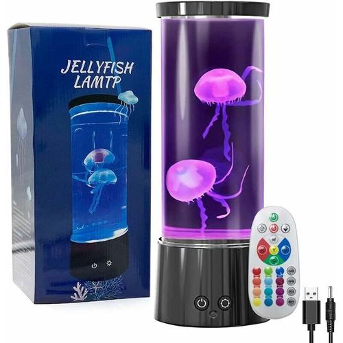 Lava-Aquarium-Quallenlampe – LED-Quallen-Nachtlicht mit 16 Farben, Fernbedienung, entspannendes