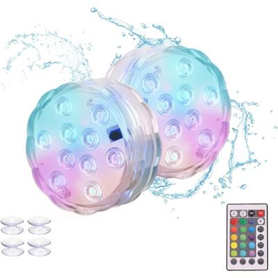 Memkey - Tauchbare LED-Leuchten, mehrfarbige Unterwasserleuchten, wasserdichte LED-Beleuchtung mit Image