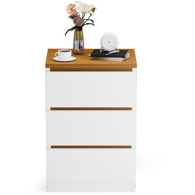 Nachttisch, Schlafzimmermöbel, Nachttisch für Schlafzimmer, rustikaler Beistelltisch mit 3 Image