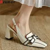 ASUMER Plus Größe 34-46 Neue Echtem Leder Sandalen Frauen Schuhe Slingback Karree High Heels Damen