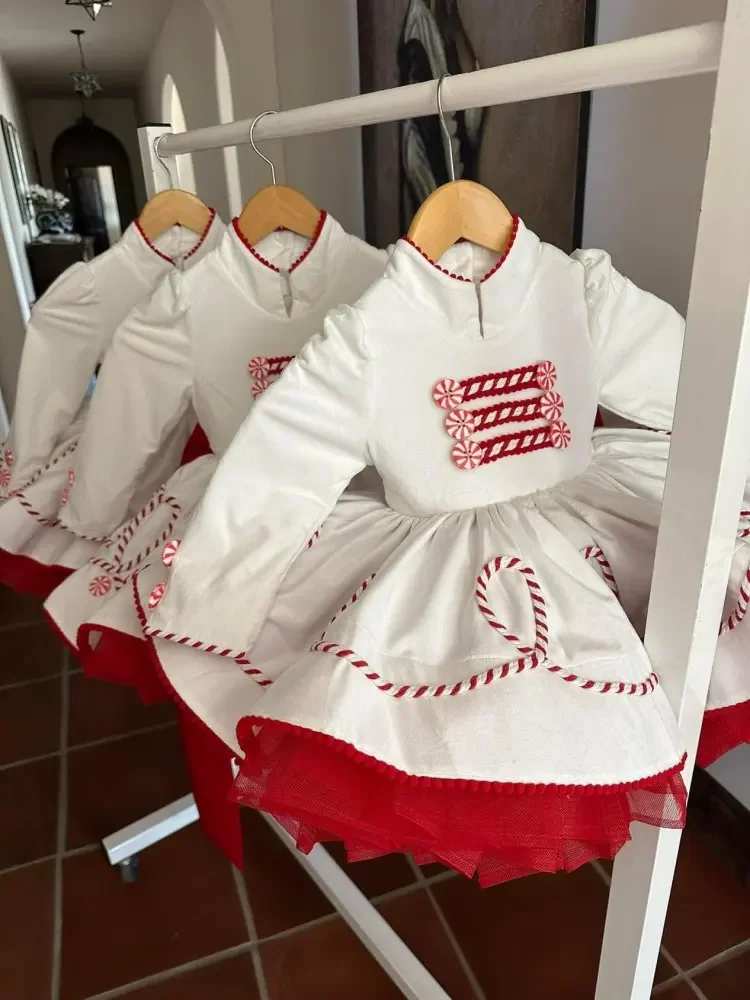 0-12Y Baby Mädchen Herbst Weiß Windmühle Candy Türkische Vintage Lolita Prinzessin Kleid für Geburtstag Urlaub Casual Eid Weihnachten C117 Image