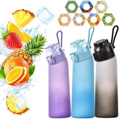 650ML Scent Flavored Water Bottle Drinking Bottle with 7 Fragrance Pods Air Water Bottle Portable Fruit Scent Water Bottle