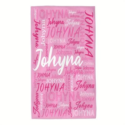 TEMU 1pc Custom Name Towel, Quick-dry Soft Absorbent Bath Gym Towel, Personalized Gift, Polyester, Knit Fabric, Rectangular Shape With Letter Combination, Machine Wash Only, Contemporary Style Image