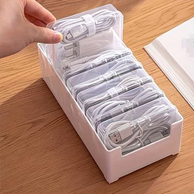 TEMU 8pcs Set Storage Box & - Desktop Charging Organizer For Phones