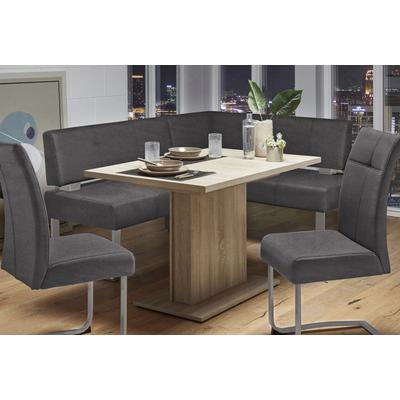 Eckbank HOME AFFAIRE "Rab", schwarz (schwarz (arizona 4420), silberfarben), B:180cm H:88cm T:140cm, Polyester, Sitzbänke, in 2 Breiten (180 oder 200 cm), Bezug in verschiedenen Qualitäten Image