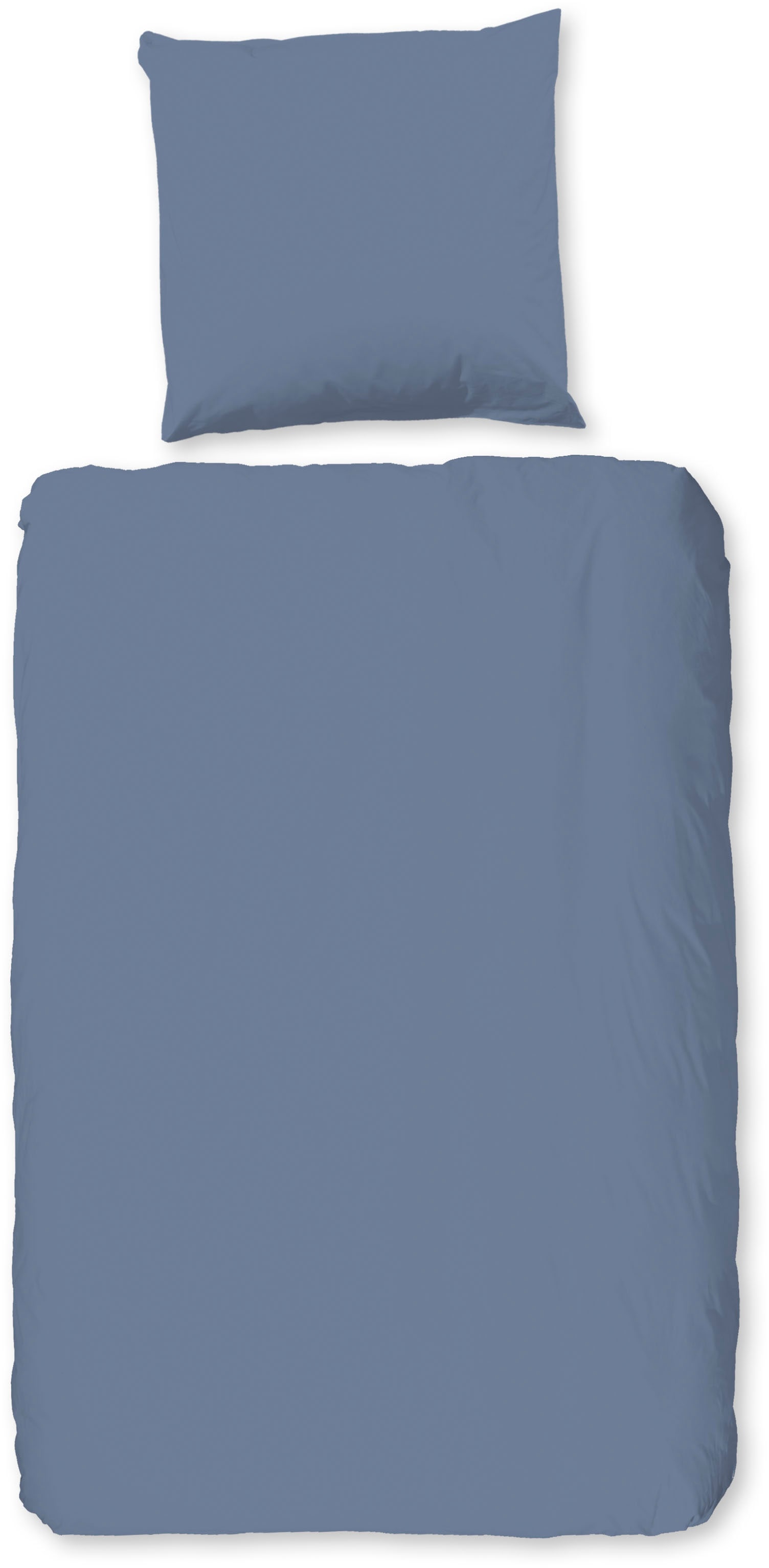 Bettwäsche GOOD MORNING "Flanel Uni", blau, B/L: 200cm x 200cm, 1 Stk., 2 Stk., Flanell, B/L: 80cm x 80cm & 80cm x 80cm, 3 Stk., Flanell, Obermaterial: 100% Baumwolle, Bettwäsche, Flanell, Biber, Baumwolle, Winter, Warm, Reißverschluss, Einfarbig Uni Image