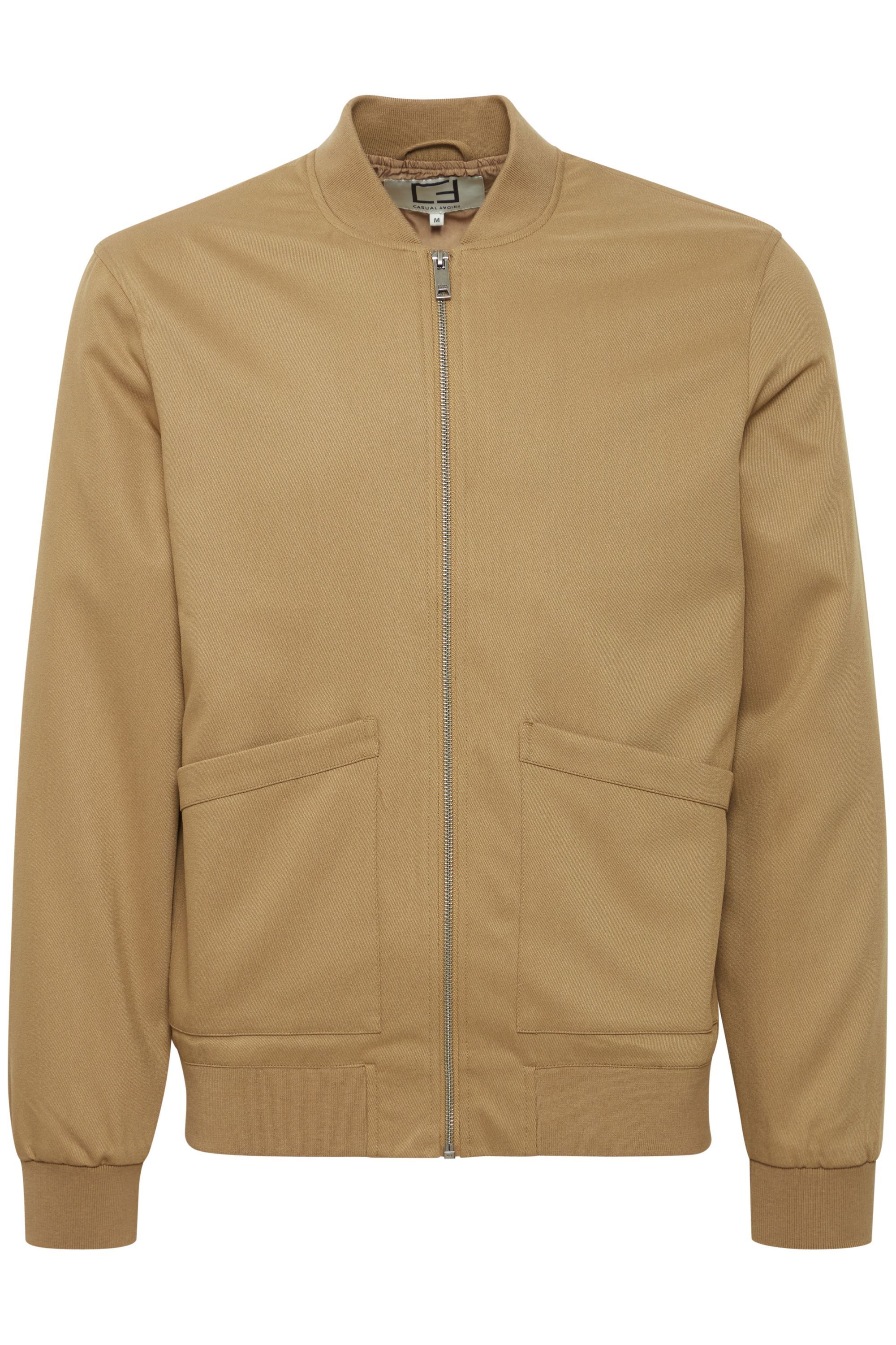 Bomberjacke CASUAL FRIDAY "Bomberjacke CFSCOTT 0153 garbadine shacket", Herren, Gr. S, grün (gothic olive), Obermaterial: 82% Polyester PES. 16% Viskose CV. 2% Elasthan EL., Jacken Bomberjacke