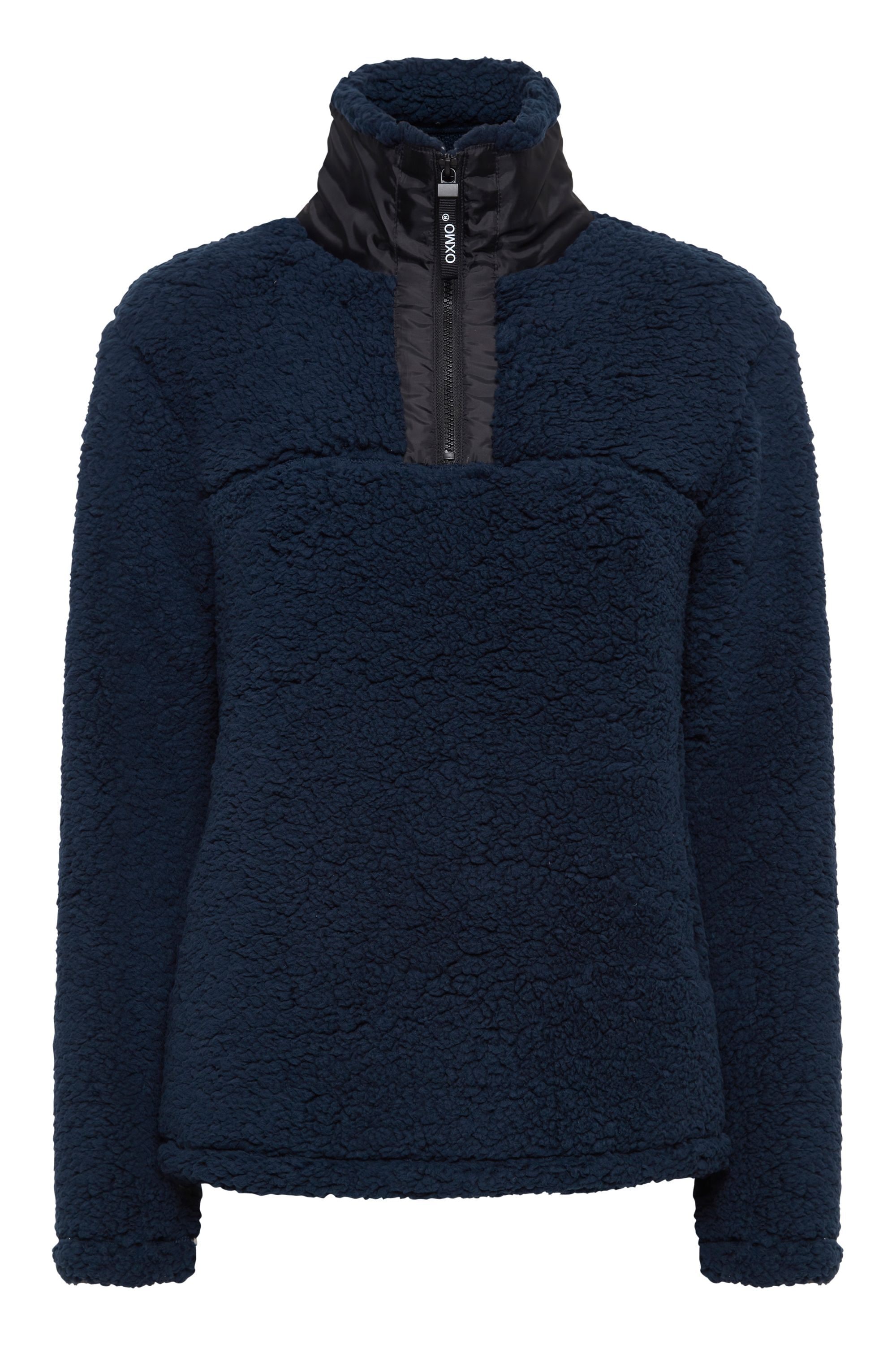 Sweater OXMO "Troyer OXElina", Damen, Gr. L, blau (total eclipse), Obermaterial: 100% Polyester PES., Pullover Sweater