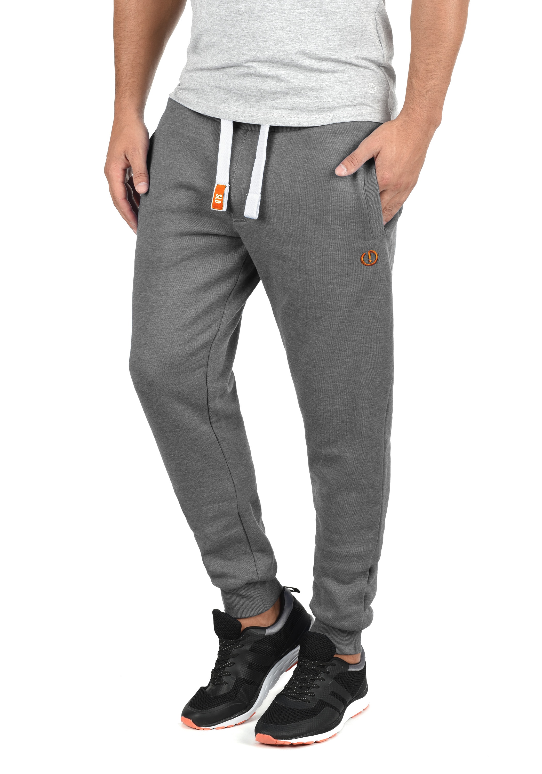 Jogginghose SOLID "Jogginghose SDBenn", Herren, Gr. XXL, N-Gr, grau (grau mel), Obermaterial: 50% Baumwolle CO. 50% Polyester PES., Hosen Jogginghose
