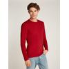 Langarmshirt TOMMY HILFIGER "STRETCH SLIM FIT LONG SLEEVE", Herren, Gr. XXL, rot (medium rot), Single Jersey, Obermaterial: 96% Baumwolle, 4% Elasthan, unifarben, bestickt, casual, schmal hüftbedeckend, Rundhals, Langarm abgesteppt, Shirts, aus...