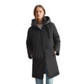 Wintermantel MARC O'POLO "aus recyceltem Polyester-Twill", Damen, Gr. 36, schwarz, Obermaterial: 100% Polyester; Füllung: 70% Daune, 30% Feder; Futter: 100% Polyamid, unifarben, casual, regular fit, Langarm, Mäntel