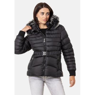 Winterjacke CIPO & BAXX "Jacken", Damen, Gr. XL, schwarz, 100% Polyester, unifarben, casual, regular fit normal, Langarm, Jacken, mit Kapuze, WM132 Image