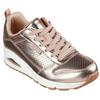 Sneaker SKECHERS "Uno - Metallixs", Damen, Gr. 35, rosa (rosègold metallixs), Leder, metallic, modisch, Schuhe Sneaker, Keilsneaker, Plateausneaker, Schnürschuh mit Skech-Air