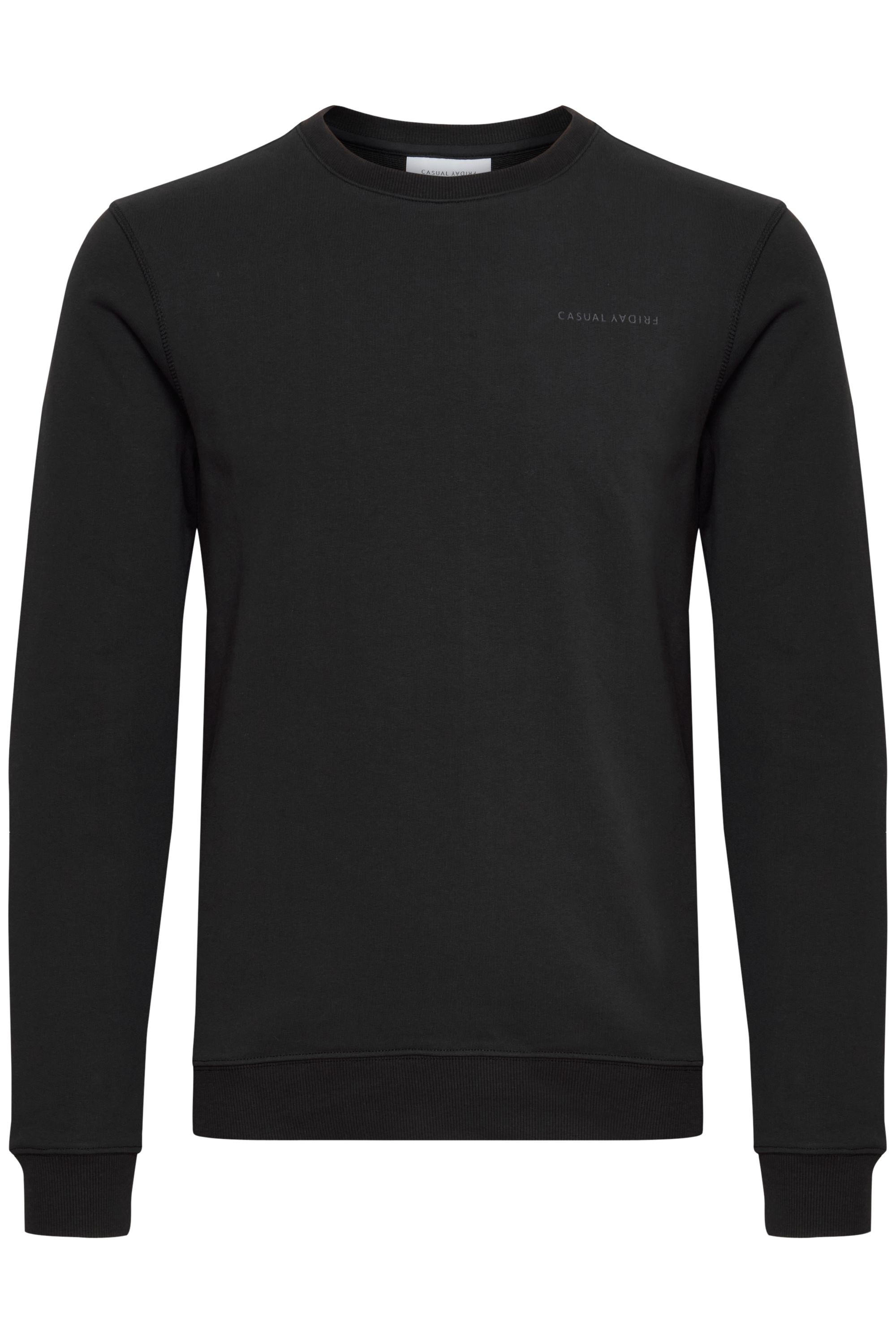 Longpullover CASUAL FRIDAY "Sweatshirtpullover CFSeverin", Herren, Gr. S, grau (anthrazit schwarz), Web, Obermaterial: 100% Baumwolle CO., unifarben, Casual, normal, Rundhals, Sweatshirts Longpullover