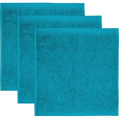 Seiftuch MÖVE "Superwuschel", blau (lagoon), B:30cm L:30cm, Baumwolle, Waschlappen, Seiftuch Set mit Bordüre, 100% Premium Cotton Baumwolle, weich Image