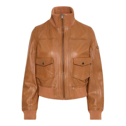 Lederjacke OXMO ""Lederjacke OXDenny"" Gr. 36, braun (caramel café) Damen Jacken