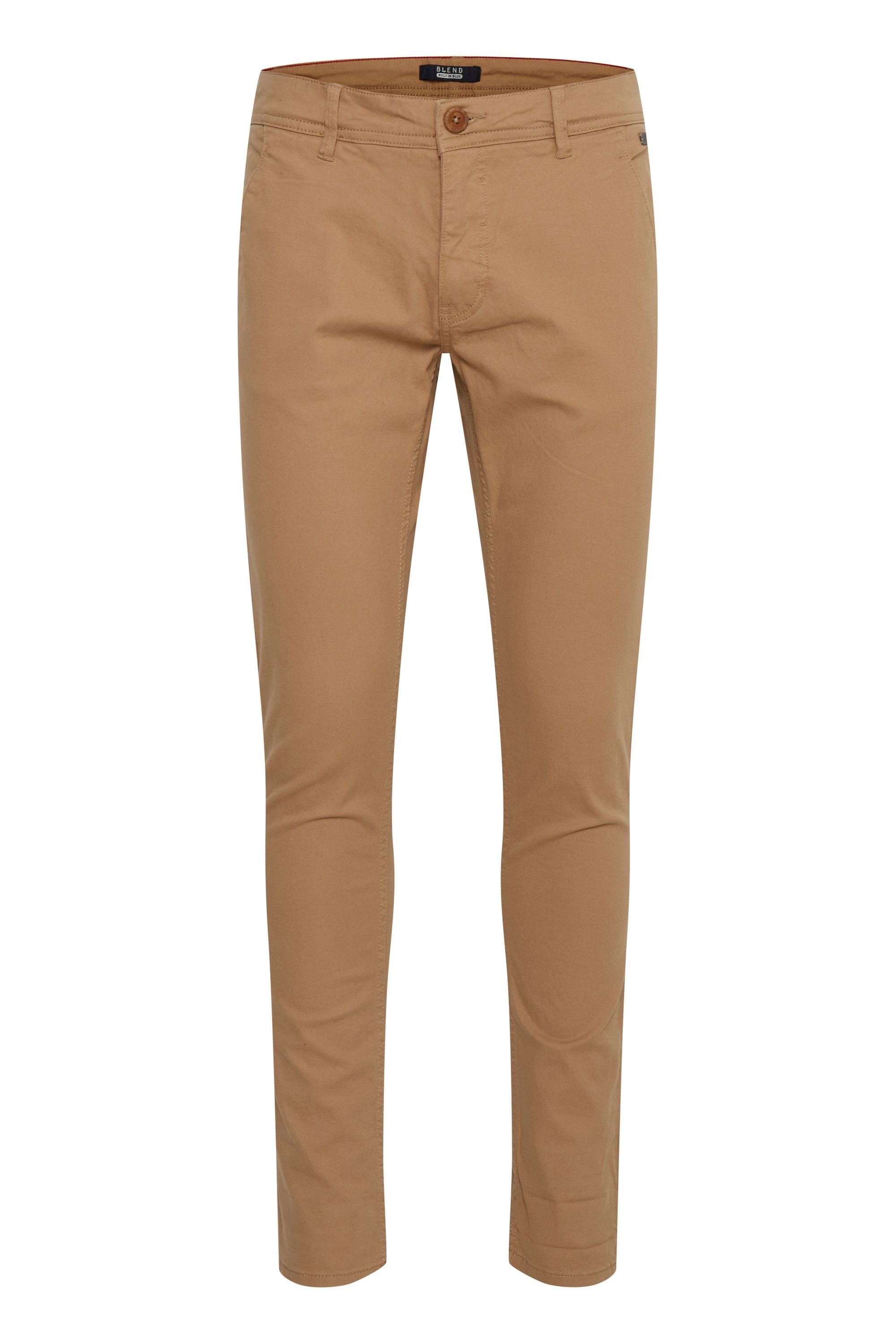 Chinohose BLEND "Chinohose BHNatan", Herren, Gr. 30, Länge 30, braun (sand braun), Web, Obermaterial: 98% Baumwolle CO. 2% Elasthan EL., Casual, slim fit lang, Hosen Chinohose