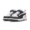 Sneaker PUMA "PUMA Rebound V6 Lo Sneakers Kinder", Kinder, Gr. 31, schwarz-weiß (weiß schwarz pink fruit), Obermaterial: Synthetik, Textil; Futter: Textil; Laufsohle: Gummi, Schuhe