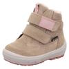 Klettboot SUPERFIT "GROOVY WMS: mittel", Kinder, Gr. 28, bunt (hellbeige, rosa), Veloursleder, Textil, sportlich, Schuhe, Winterstiefel mit zwei Klettverschlüssen, Größenschablone zum Download