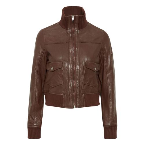 Lederjacke OXMO ""Lederjacke OXDenny"" Gr. 40, braun (chestnut) Damen Jacken