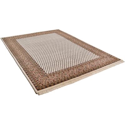 Orientteppich THEKO "Chandi Mir", braun (creme, braun), B:120cm H:12mm L:180cm, Schurwolle, Teppiche, Fransenteppich, reine Wolle, handgeknüpft, mit Fransen Image