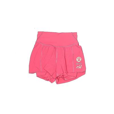 Lululemon Athletica Athletic Shorts: Pink Solid Activewear - Women's Size 4