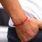Bracciale rosso fortunato con cordino sottile da 2 mm di grado A, da uomo, in acciaio inossidabile, con ancora nautica, per sport all
