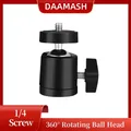360 ° Mini testa a sfera girevole con foro per vite universale da 1/4 per treppiede Adattatore per fotocamera con supporto per monopiede DSLR DV