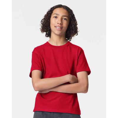 American Apparel 2001Y Youth Fine Jersey Top in Red size Large | combed ring spun cotton