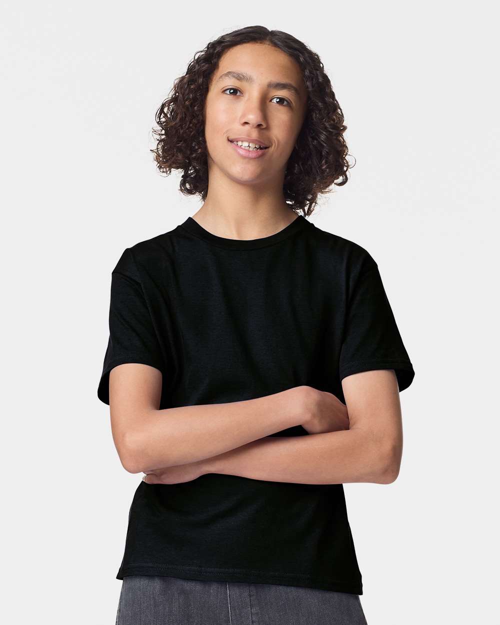 American Apparel 2001Y Youth Fine Jersey Top in Black size Medium | combed ring spun cotton
