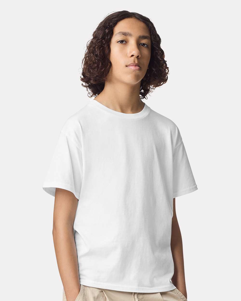 American Apparel 2001Y Youth Fine Jersey Top in White size XL | combed ring spun cotton