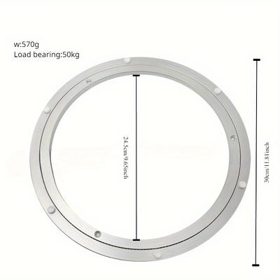 TEMU Metal Lazy Susan Turntable - Aluminum Alloy, Smooth Rotating Hardware For Dining Table, Silencing Furniture Spinner - Indoor Home Use