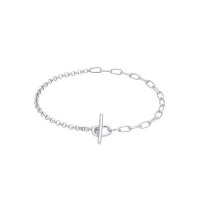 Elli - T-Bar Verschluss Ketten-Mix Blogger 925 Silber Armbänder & Armreife 1 ct Damen