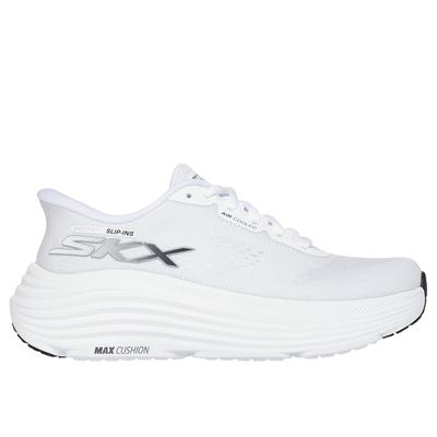 Skechers Women's Slip-ins: Max Cushioning Endeavour - Hallandale Sneaker | Size 11.0 | White/Black | Textile/Synthetic | Vegan | Machine Washable