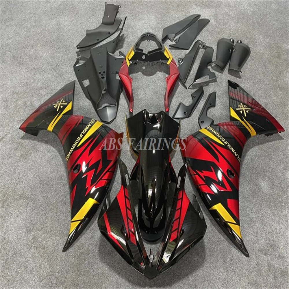 4 regali nuovo Kit carene ABS adatto per YAMAHA R1 2009 2010 2011 2012 2013 2014 09 10 11 12 13 14 Set carrozzeria rosso personalizzato