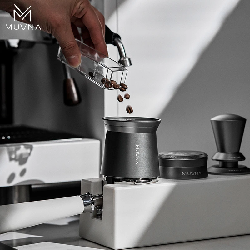 MUVNA Espresso-Dosierbecher, kompatibel mit 58-mm-Siebträgerfiltern, Espresso-Zubehör, neuer Kaffee-Dosierbecher in Gyro-Form