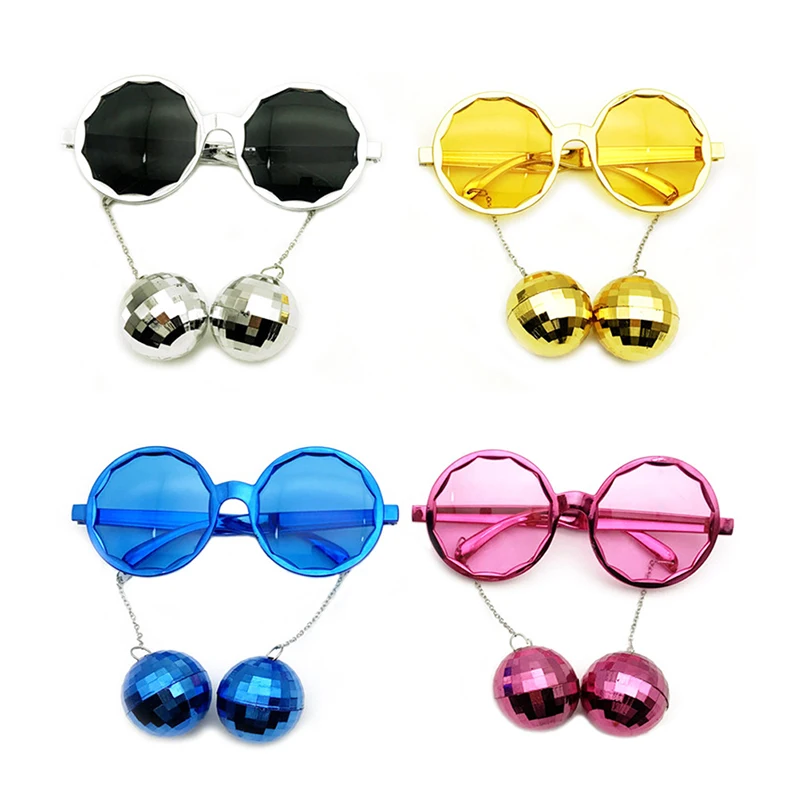 Disco Anhänger Spiegel Kugel Brille für 70er 80er Jahre Retro Thema Cowgirl Disco Party Dekor Geburtstag Hochzeit Party Fotografie Requisiten Image
