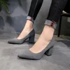 High Heels frauen 2022 Neue frauen Schuhe Spitz Flach Mund Schuhe frauen Starke Ferse Mode Schuhe frauen Große Größe 43