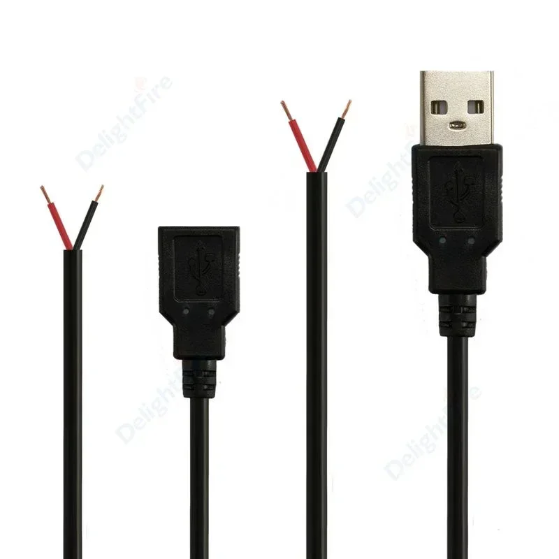 2pin USB 2,0 Stromkabel DC Männlich Weiblich Stecker DIY Pigtail Kabel Für 5V 12V USB Ausrüstung installiert DIY Ersetzen Reparatur geräte Image