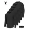 Camicia sportiva da uomo a maniche lunghe nera in 5 pezzi girocollo Top ad asciugatura rapida Abbigliamento sportivo fitness Abbigliamento sportivo casual da esterno Body-Shap