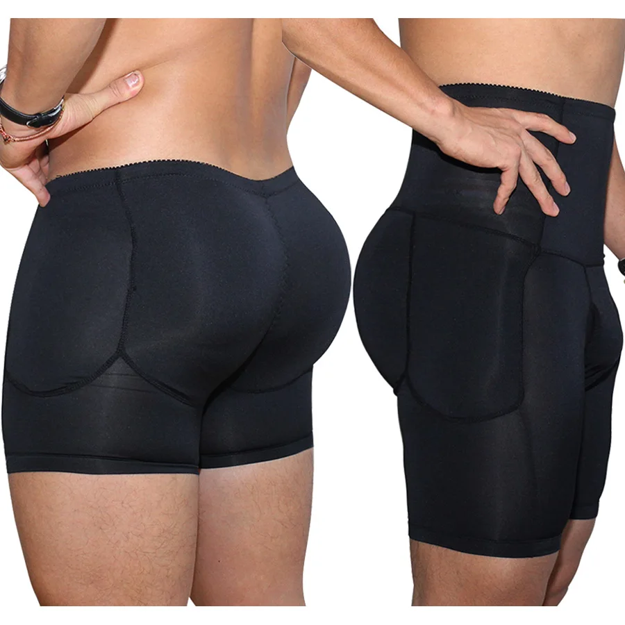Herren Boxer Unterwäsche Abnehmen Hüfte Schwarz Gepolsterte Butt Enhancer Booty Booster Geformte Boyshort Unterwäsche Boxer S-3XL Image
