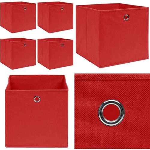 Aufbewahrungsboxen 4 Stk. Rot 32x32x32 cm Stoff - Aufbewahrungsbox - Aufbewahrungsboxen - Home &