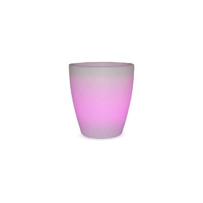 Violeta 40 Moderner runder Blumenkasten für drinnen und draußen mit Licht für Pflanzen und Blumen, Image