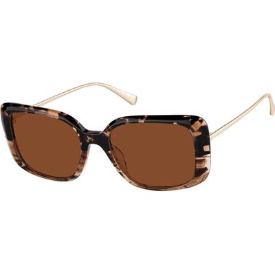 Zenni Women's Vintage Cat-Eye Rx Sunglasses Tortoiseshell Mixed Full Rim Frame