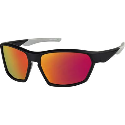 Zenni Round Sunglasses Black With Flame Mirror Plastic Full Rim Frame
