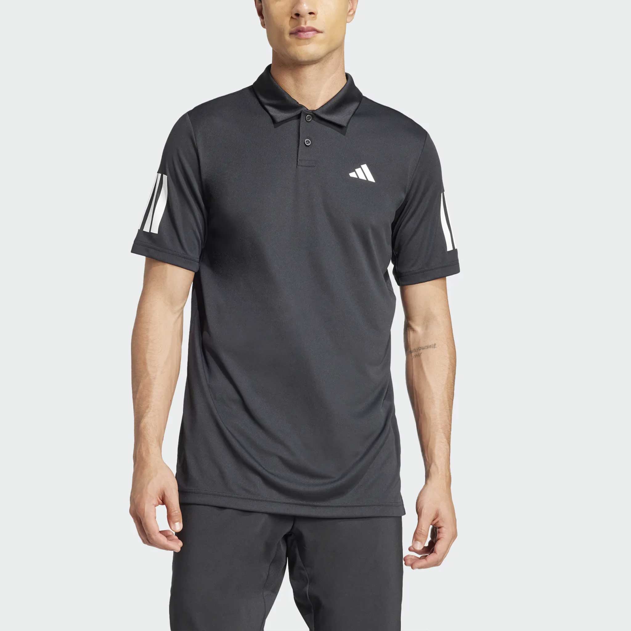 adidas Club 3-Stripe Polo 2025 Men's Tennis Apparel Black